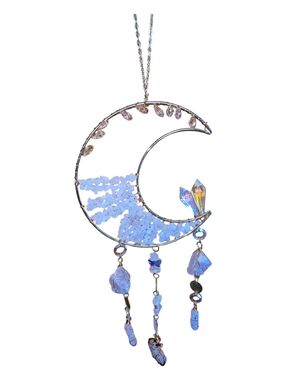 Rose Quartz Gemstone Suncatcher | Healing Crystal Window Prism Hand Crafted